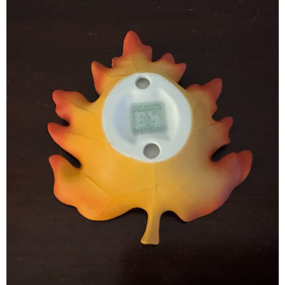 PartyLite Whispering Leaves Tealight Trio Autumn Leaf Candle Holders w/ Box - Picture 6 of 10